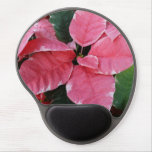 Silver Star Marble Poinsettias Pink Holiday Floral Gel Mouse Pad