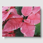 Silver Star Marble Poinsettias Pink Holiday Floral Guest Book