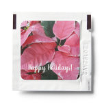 Silver Star Marble Poinsettias Pink Holiday Floral Hand Sanitizer Packet