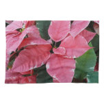 Silver Star Marble Poinsettias Pink Holiday Floral Kitchen Towel