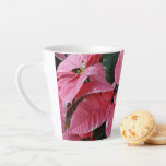 Silver Star Marble Poinsettias Pink Holiday Floral Latte Mug