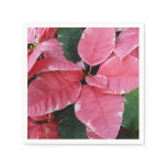 Silver Star Marble Poinsettias Pink Holiday Floral Napkins