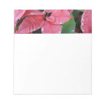 Silver Star Marble Poinsettias Pink Holiday Floral Notepad