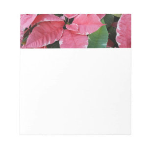 Silver Star Marble Poinsettias Pink Holiday Floral Notepad