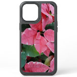 Silver Star Marble Poinsettias Pink Holiday Floral OtterBox Symmetry iPhone 12 Pro Max Case