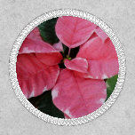 Silver Star Marble Poinsettias Pink Holiday Floral Patch