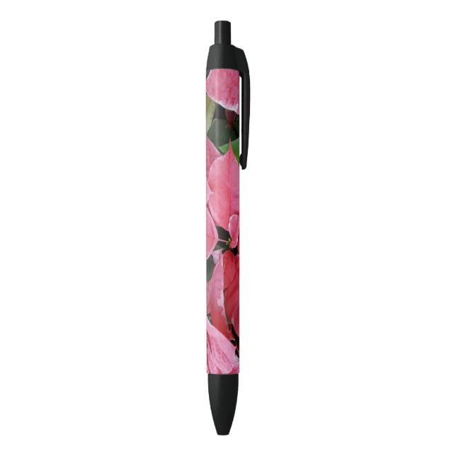 Silver Star Marble Poinsettias Pink Holiday Floral Pen (Bottom (Vertical))