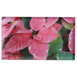 Silver Star Marble Poinsettias Pink Holiday Floral Place Card Holder