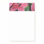 Silver Star Marble Poinsettias Pink Holiday Floral Post-it Notes