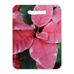 Silver Star Marble Poinsettias Pink Holiday Floral Seat Cushion
