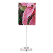 Silver Star Marble Poinsettias Pink Holiday Floral Table Lamp (Back)