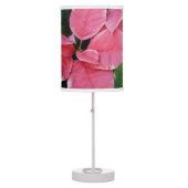 Silver Star Marble Poinsettias Pink Holiday Floral Table Lamp (Front)