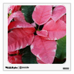 Silver Star Marble Poinsettias Pink Holiday Floral Wall Sticker