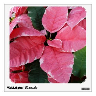 Silver Star Marble Poinsettias Pink Holiday Floral Wall Sticker