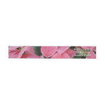 Silver Star Marble Poinsettias Pink Holiday Floral Wrap Around Label
