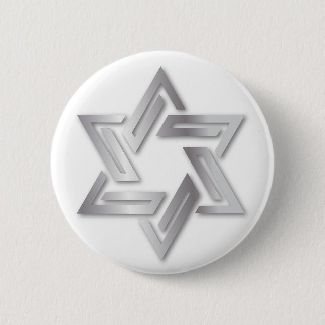 Silver Star of David Button (Front)