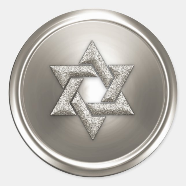 Silver Star of David Envelope Seal (Front)