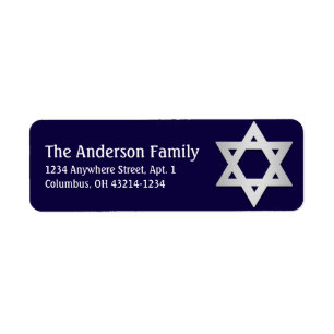 Silver Star of David Hanukkah Address Labels d2