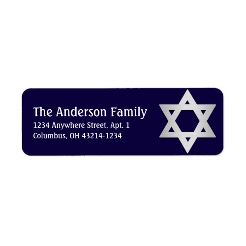 Silver Star of David Hanukkah Address Labels d2