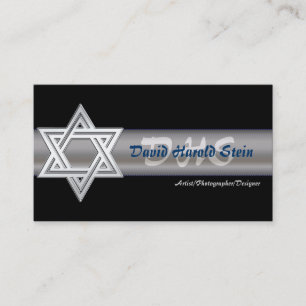 Silver Star of David Jewish Business Cards
