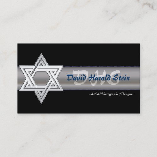 Silver Star of David Jewish Business Cards