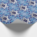 Silver Star of David Jewish Holidays Gift Wrapping Paper<br><div class="desc">Hanukkah,  Rosh Hashanah,  Passover,  Any Jewish Holiday and Celebration  Silver Foil Star of David and Menorah Design Gift Wrapping Paper. Matching cards and gifts  available in the Jewish Holidays / Hanukkah Category of our store.</div>