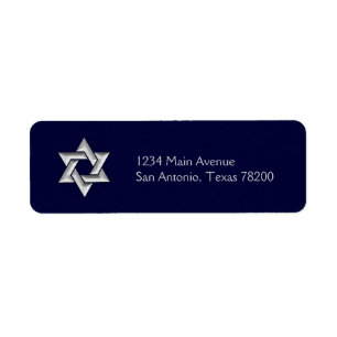 Silver Star of David on Any Color Background Label