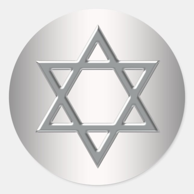 Silver Star of David Stickers (Front)