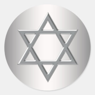 Silver Star of David Stickers