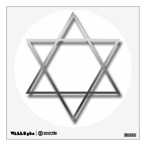 Silver Star of David with shadow _ Wall Decal