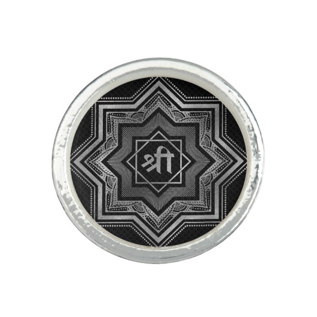 Silver Star of Lakshmi - Ashthalakshmi  and Sri Ring (Front)