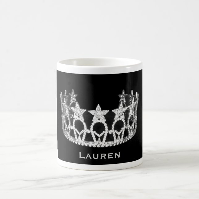 Silver Star Pageant Crown Personalized Name Mug (Center)