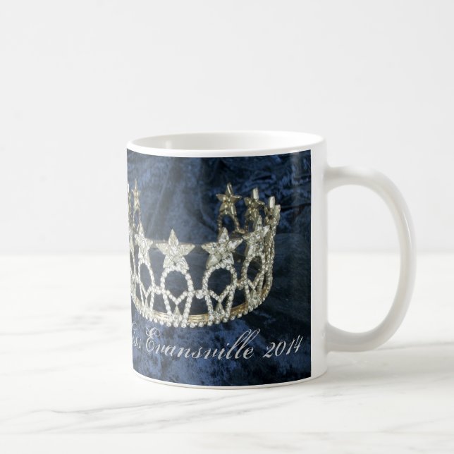 Silver Star Pageant Crown Personalized Name Mug (Right)