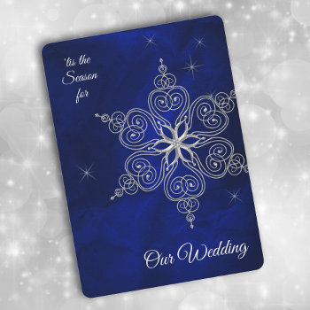 Silver Star Snowflake Winter Sky Wedding Invitation by Westerngirl2 at Zazzle