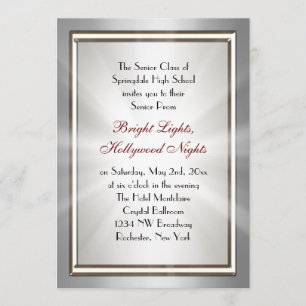 Silver Star Spotlight Prom Invitations