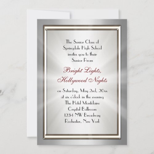 Silver Star Spotlight Prom Invitations