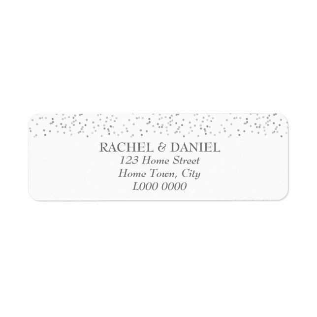 Silver Stardust Confetti Address Label (Front)