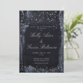 Silver Starry Night Wedding Invitation Suite (Standing Front)
