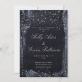Silver Starry Night Wedding Invitation Suite (Front)