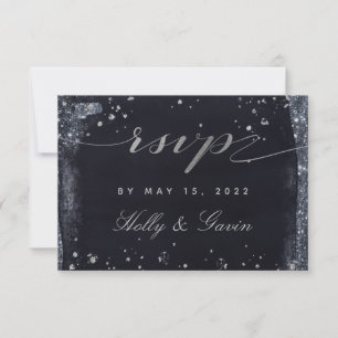 Silver Starry Night Wedding Mail-In RSVP