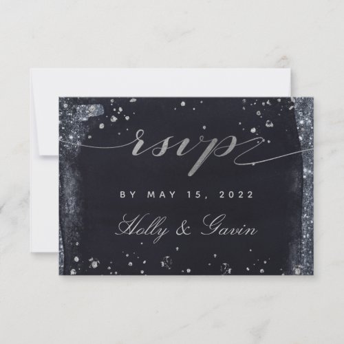 Silver Starry Night Wedding Mail_In RSVP