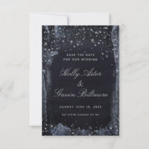 Silver Starry Night Wedding Save The Date