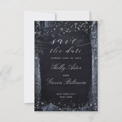 Silver Starry Night Wedding Save The Date