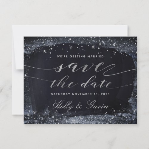Silver Starry Night Wedding Save The Date