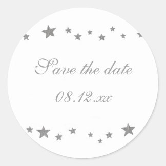 Silver Stars Border, Save the date Stickers