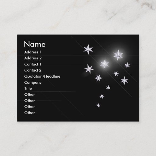 Customizable Silver Stars - Chubby Business Card