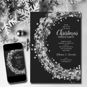 Silver Stars Christmas Holiday Invitation