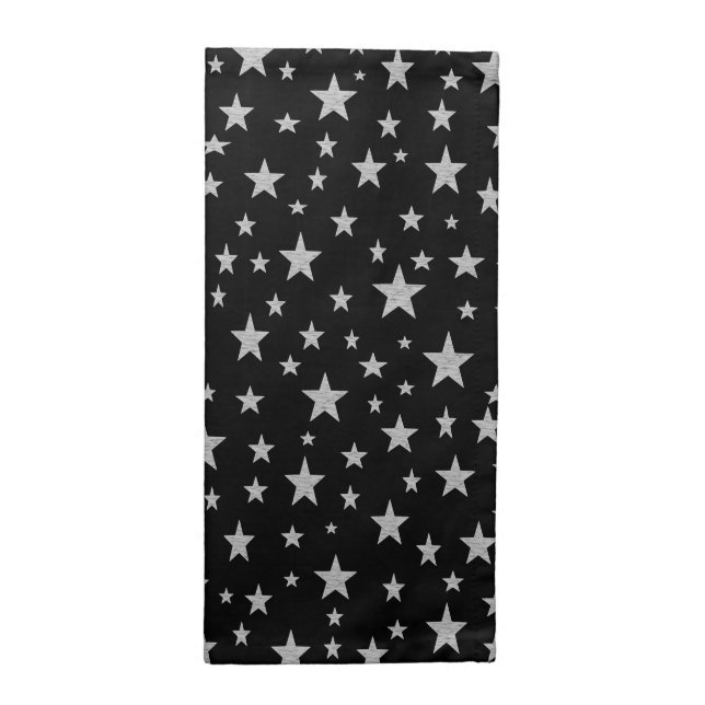 Silver Stars Cloth Napkin (Half Fold)