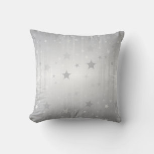 Silver stars decorative pillow