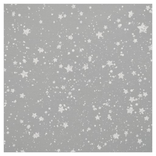 Silver Stars Fabric
